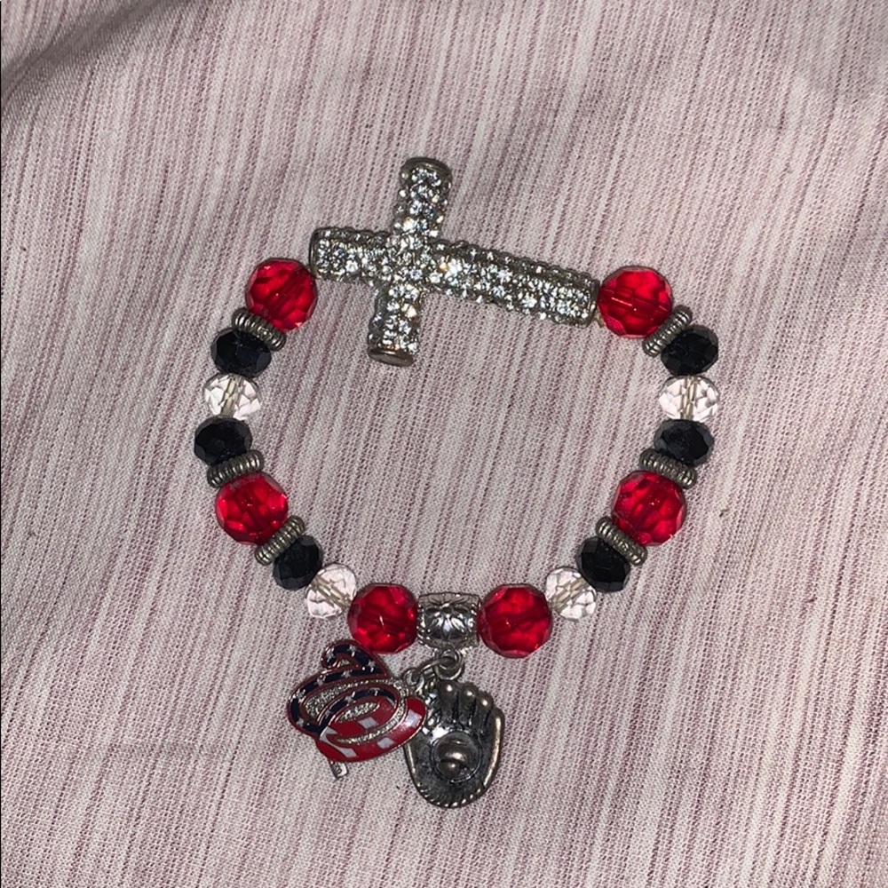 🎉🎉 Handmade Washington Nationals cross bracelet
